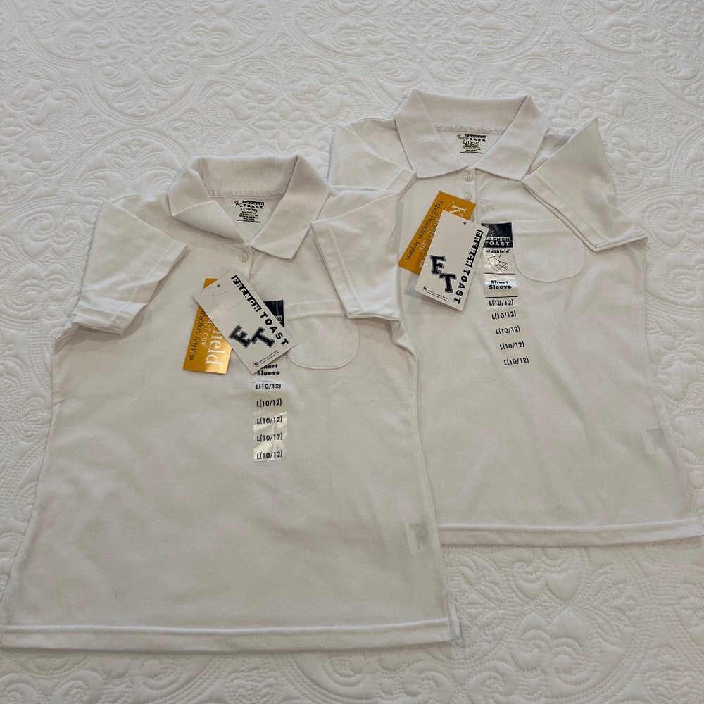 French Toast Girl's KidShield Polo Short Sleeve Polo Shirt--Size 10/12 - Picture 1 of 8